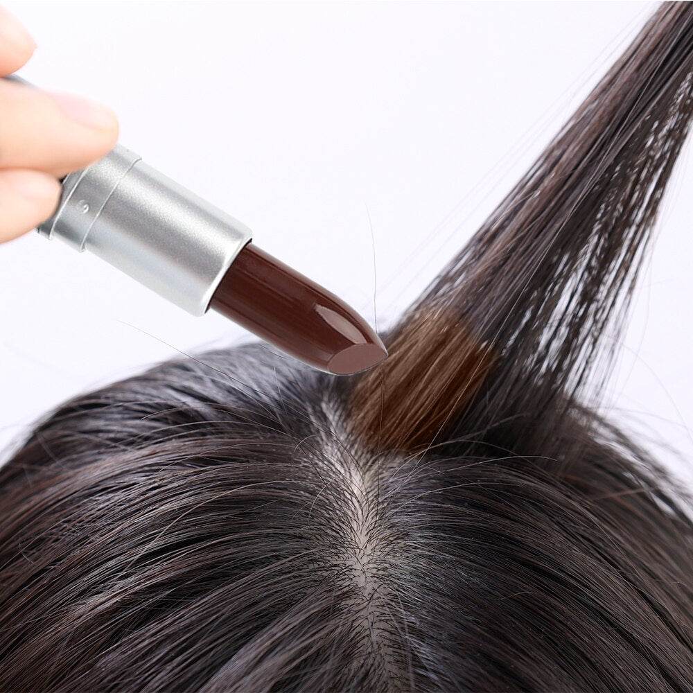 Instant Black Brown Hair Dye Pen for Gray Root Coverage (Cream Stick)