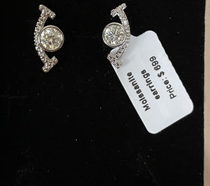 Moissanite Floral Cluster Stud Earrings