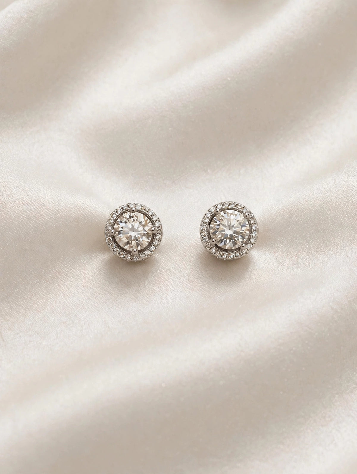 1ct moissanite halo stud earrings
