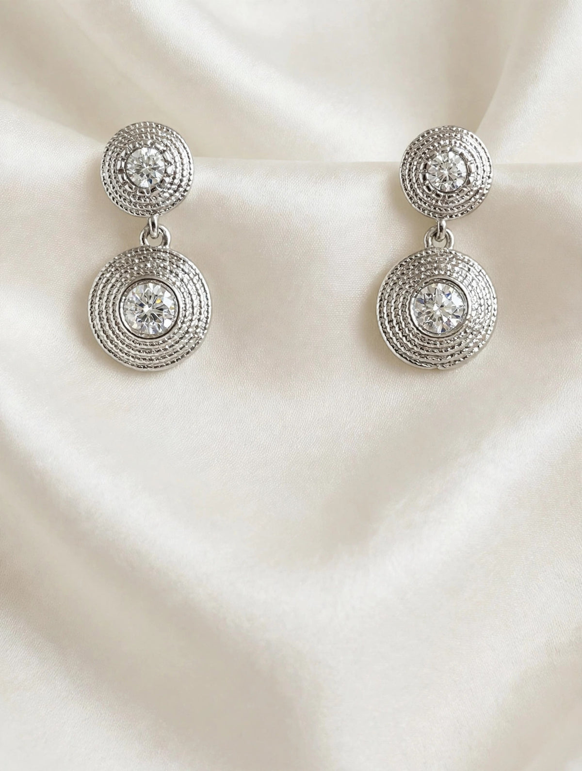 Moissanite Floral Cluster Stud Earrings