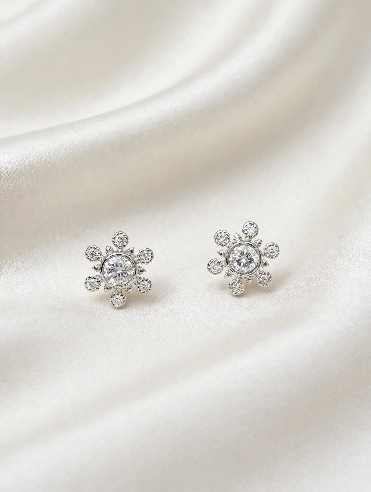 Moissanite Cushion Cut Pave Stud Earrings
