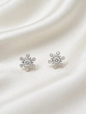 Moissanite Cushion Cut Pave Stud Earrings