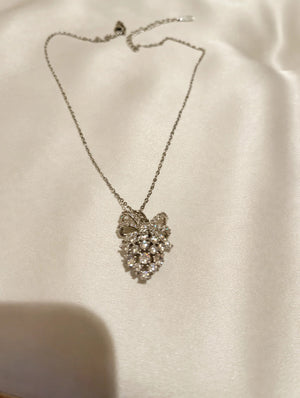 Moissanite floral cluster pendant necklace