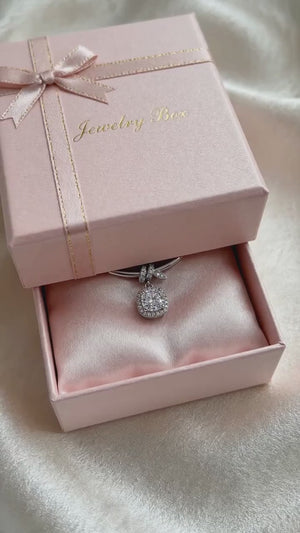1ct Moissanite Cushion Halo Pendant Necklace Women's Bar Chain