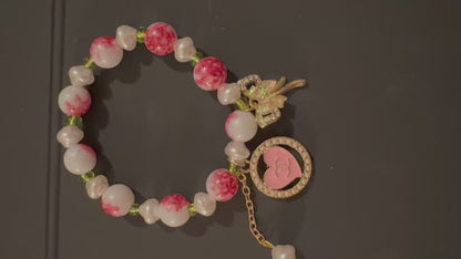 Handmade Bracelet with stampted designer zipper pull Bracelet