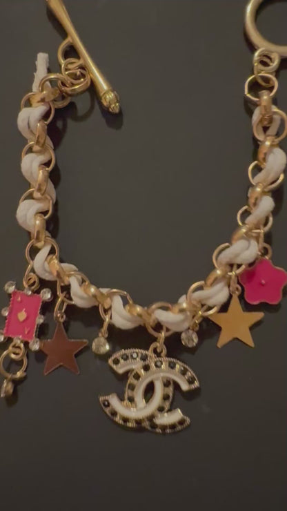 Handmade Luxury Adjustable Bracelet with Designer Zipper Pull Charm – 18K Gold Plated