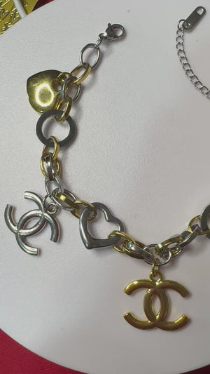 Handmade Stainless Steel Bracelet – Zipper Pull Charm Style
