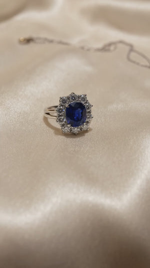Blue Halo Ring, Adjustable - Silver Tone - UGC reel