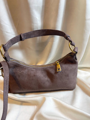 Steve Madden Brown Patchwork Hobo Bag NWT Gold Logo Charm Strap