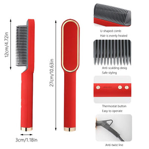 Professional Hair Straightener Tourmaline Ceramic Hair Curler Brush