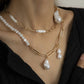 Asymmetrical Shaped Imitation Pearl Necklace Set