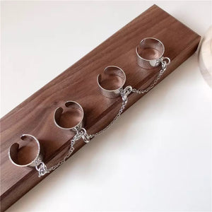 Punk Cool Hip Pop Rings Multi-layer Adjustable Chain