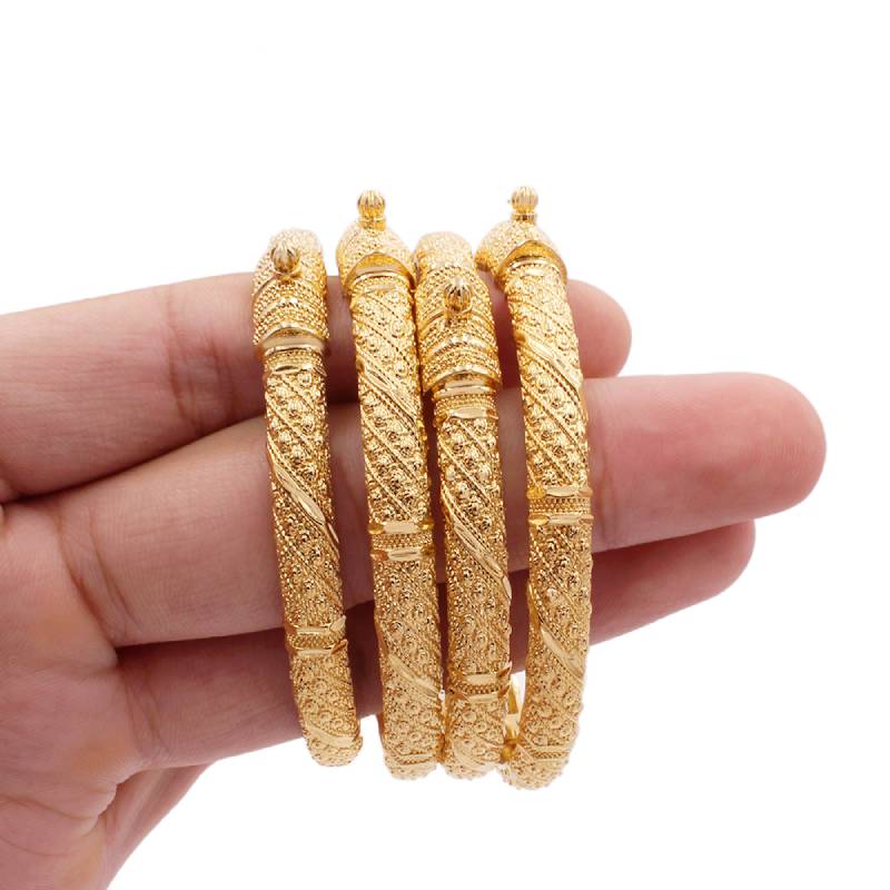 24K Gold COLOR Open Bangles Jewelry bracelet