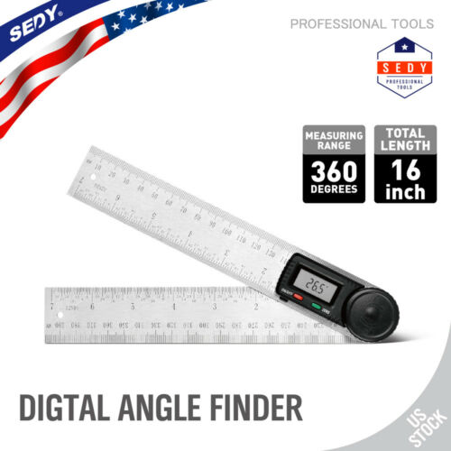 Electronic Digital Angle Finder 8" Protractor Ruler Stainless LCD