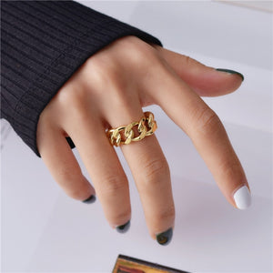 Punk Cool Hip Pop Rings Multi-layer Adjustable Chain