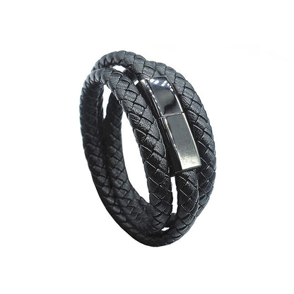 USB phone Charger Rubber Silicone Braided Leather - MomProStore 