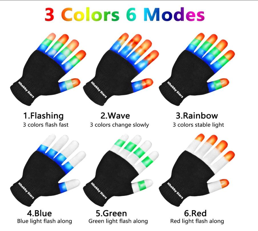 LED Finger Flashing light gloves - MomProStore 
