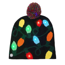 Load image into Gallery viewer, LED Light Up Christmas Hat Warm Bright Colorful Xmas Knitted Cap