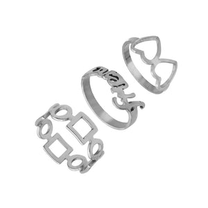 Boho Stainless Steel Couple Rings