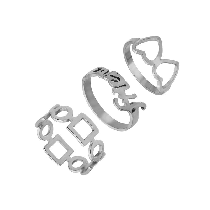 Boho Stainless Steel Couple Rings