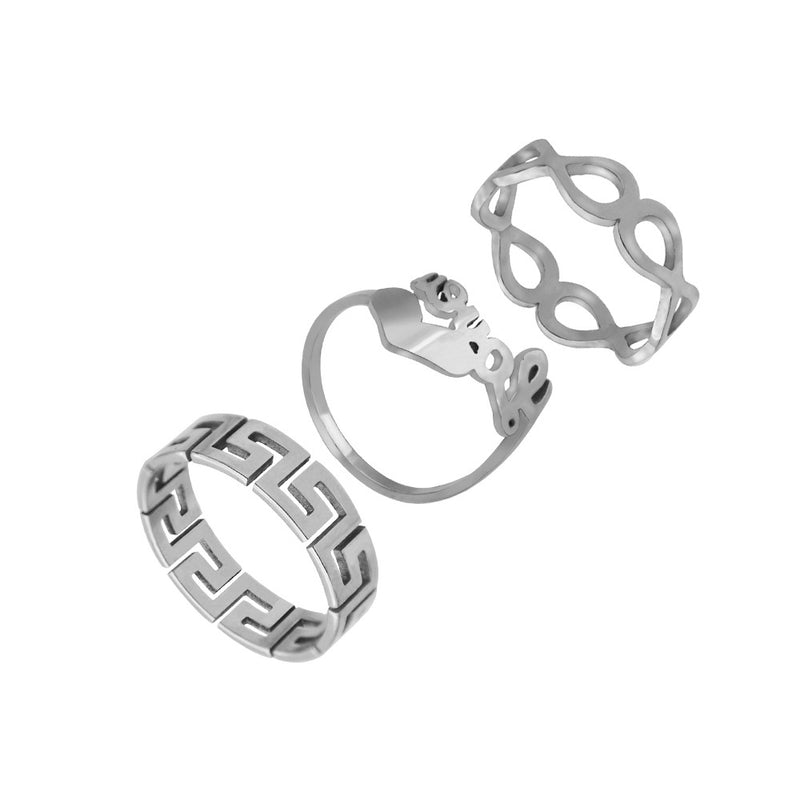 Boho Stainless Steel Couple Rings