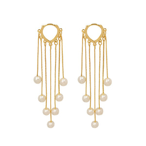 Fashion Multiple Pearl Tassel Earrings