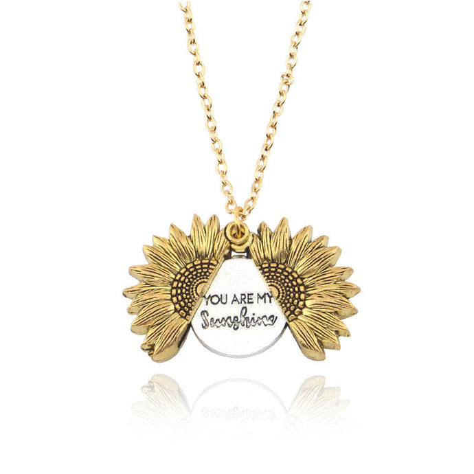 You Are My Sunshine Sunflower Necklace