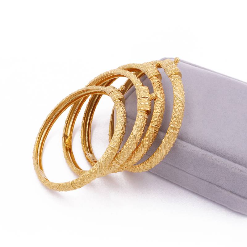 24K Gold COLOR Open Bangles Jewelry bracelet