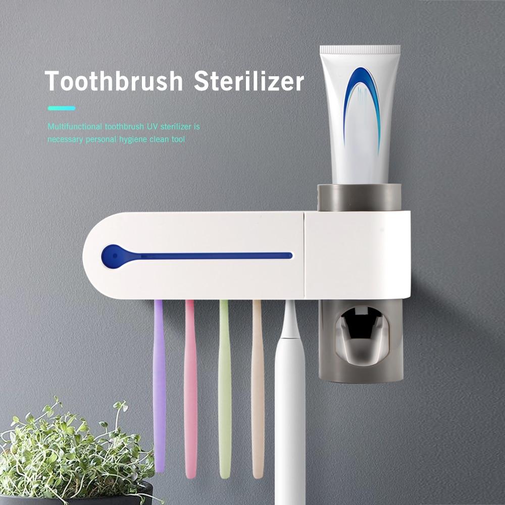 Antibacteria UV Light Toothbrush Sterilizer Automatic Toothpaste Dispenser - MomProStore 