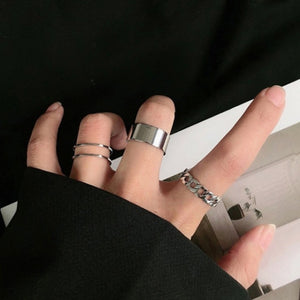 Punk Cool Hip Pop Rings Multi-layer Adjustable Chain