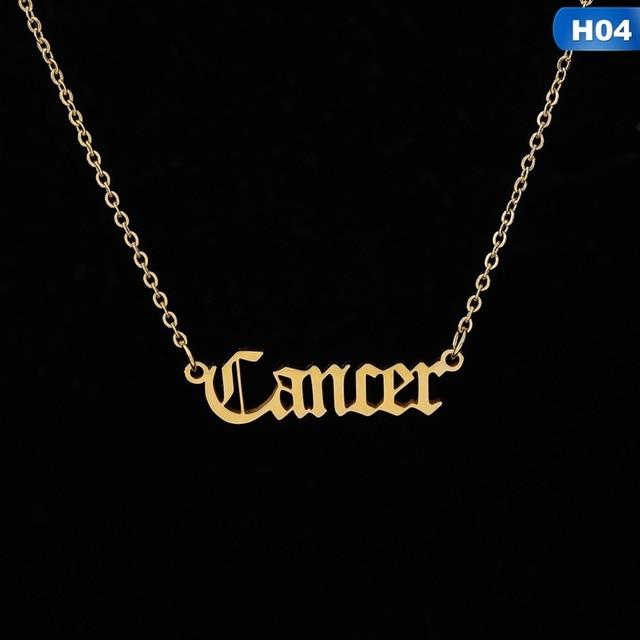 12 Zodiac Letter Constellations Pendants Necklace For Women Men - MomProStore 