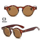 Round SteamPunk Flip Up Sunglasses Double Layer Clamshell