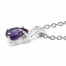 Load image into Gallery viewer, 925 Sterling Silver Amethyst Drop Dangle Earrings Chain Necklace Pendant Set 20&quot;