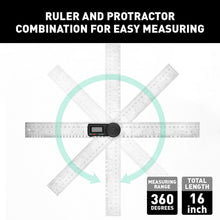 Load image into Gallery viewer, Electronic Digital Angle Finder 8&quot; Protractor Ruler Stainless LCD