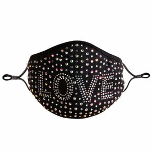 Rhinestone Bling Crystal Queen Face Mask Sparkly Reusable Washable