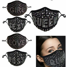 Load image into Gallery viewer, Rhinestone Bling Crystal Queen Face Mask Sparkly Reusable Washable