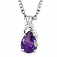 Load image into Gallery viewer, 925 Sterling Silver Amethyst Drop Dangle Earrings Chain Necklace Pendant Set 20&quot;