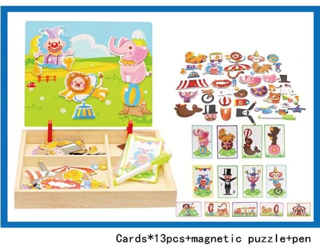 Magnetic Imagination Puzzle Toy in Wooden Box- Preschool Education Toys - MomProStore 
