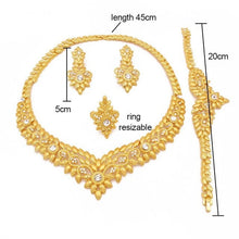 Load image into Gallery viewer, Dubai Gold Color Jewelry set Wife Gifts Necklace Bracelet