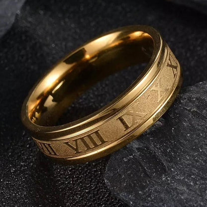 Vintage Roman Numerals Men Rings Temperament Fashion