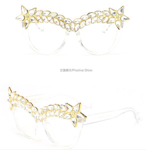 Oversized Luxury Cat Eye Diamond Sunglasses Rhinestone Bling Shades