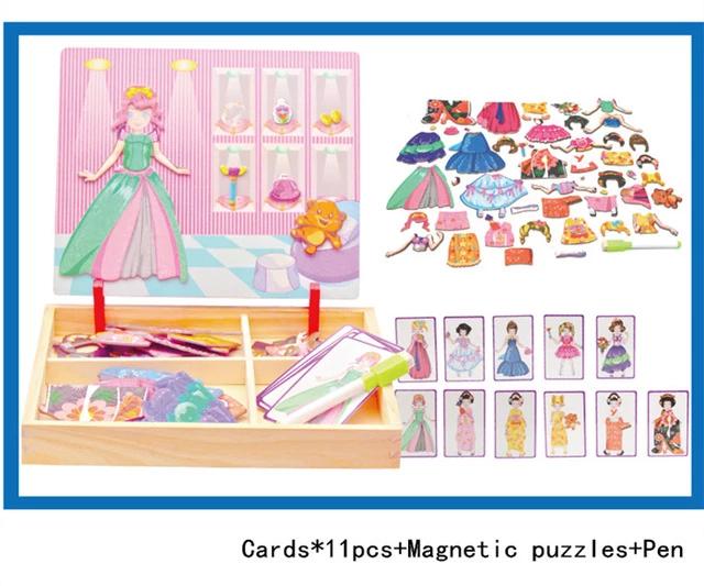 Magnetic Imagination Puzzle Toy in Wooden Box- Preschool Education Toys - MomProStore 