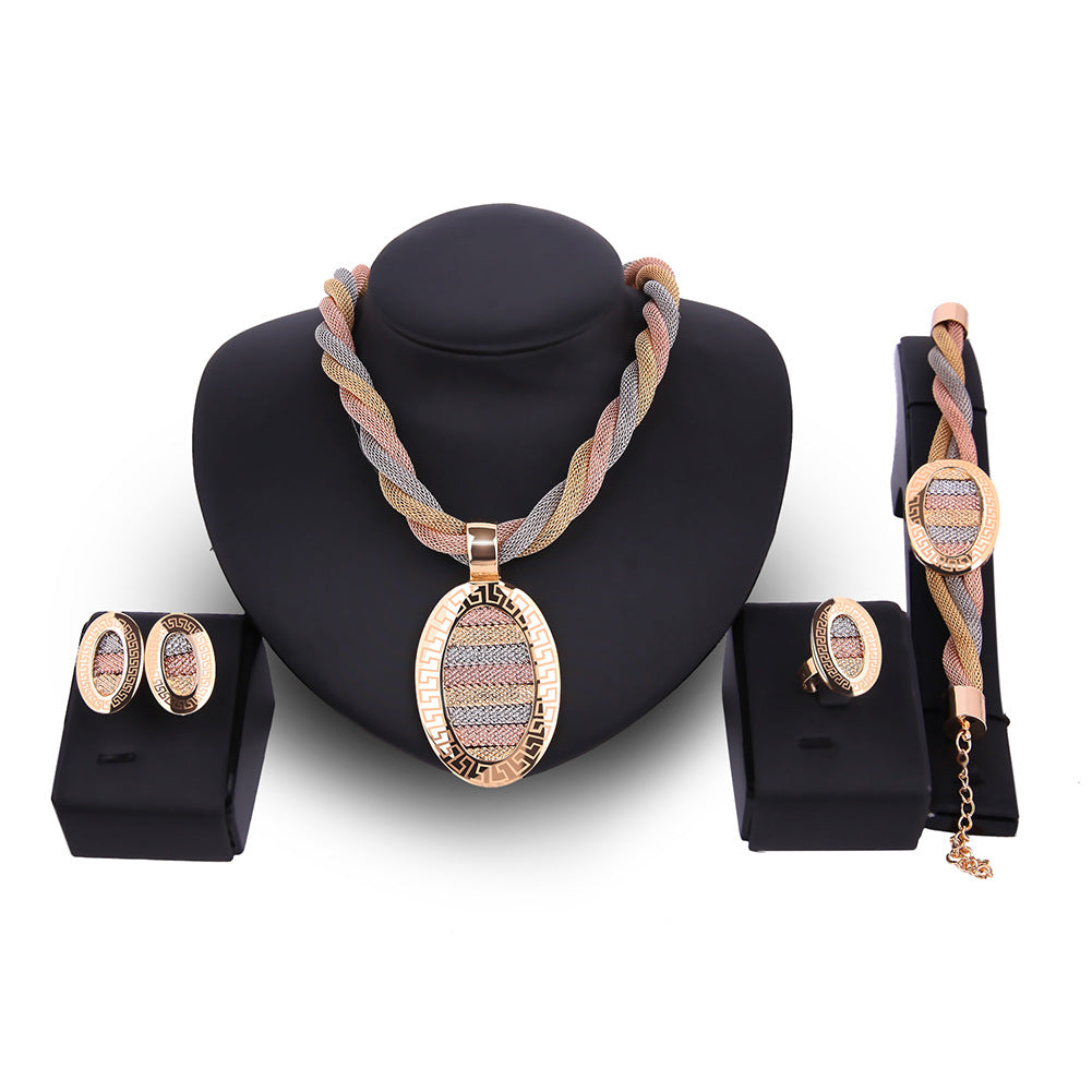 Four-Piece Necklace  Earrings And Bracelets