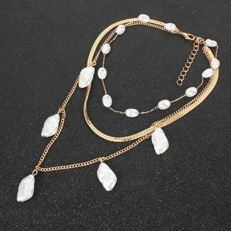 Elegant contracted unique pearl like necklace