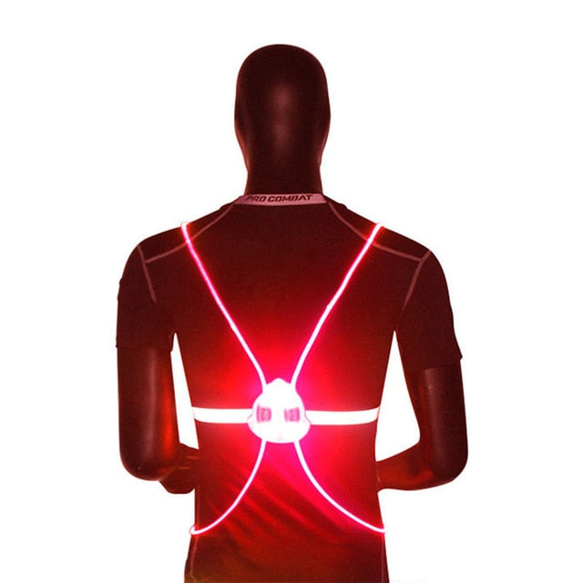 Light Up led safety bike vest Outdoor 360 Reflective LED Flash Driving Vest High For Night Running