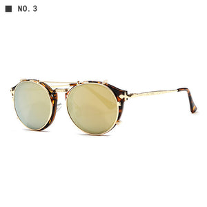 Metal Sunglasses Round Ladies Outdoor Sunglasses Sets Anti-UV Glasses