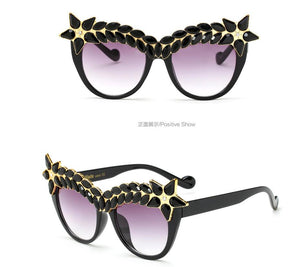 Oversized Luxury Cat Eye Diamond Sunglasses Rhinestone Bling Shades