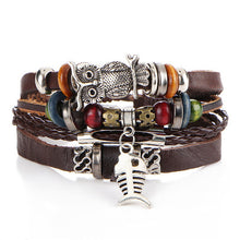 Load image into Gallery viewer, Fish Eye Vintage Punk Multi layer Leather Bracelet charm 2pcs. - MomProStore 