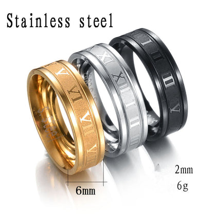 Vintage Roman Numerals Men Rings Temperament Fashion