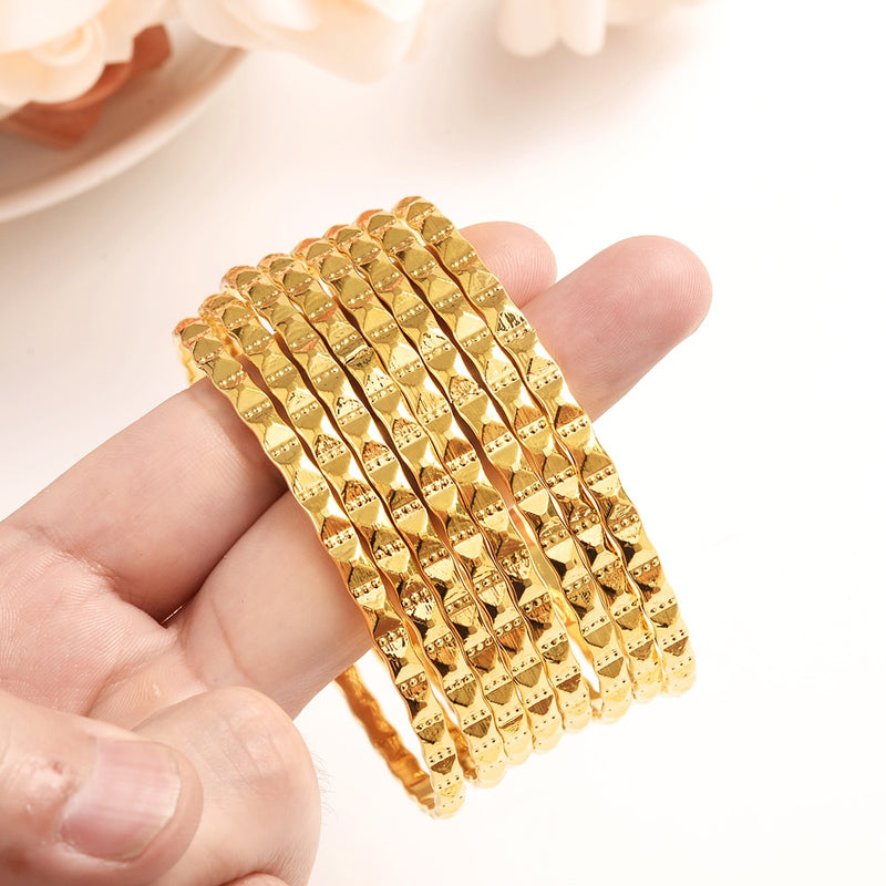 Dubai 8 pcs Fashion Bangle Jewelry Gold Color